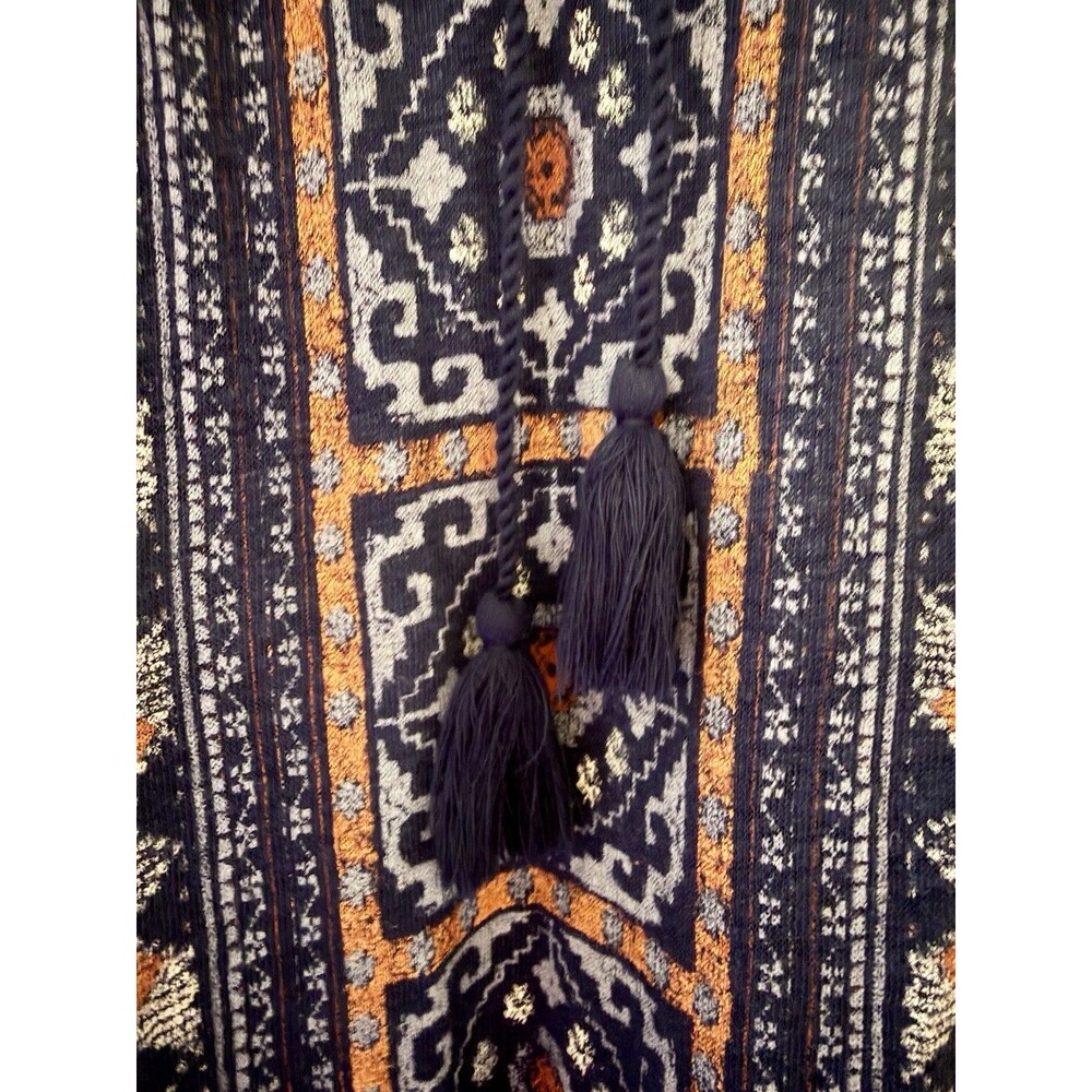 Lucky Brand Womens 2X Blue Boho Paisley Print Tunic Top Short Sleeve Plus Size - Picture 4 of 7